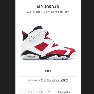 Brand New With Box Air Jordan Retro 6