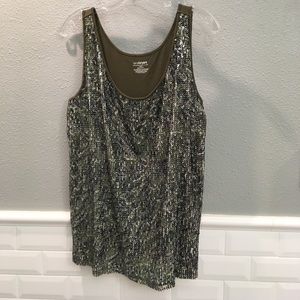 LANE BRYANT sequined camo tank top
