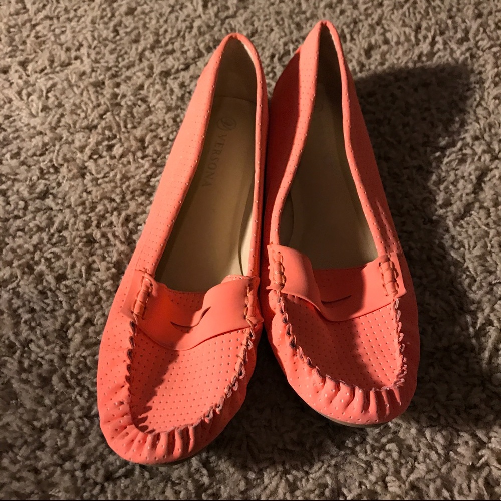 Coral loafers