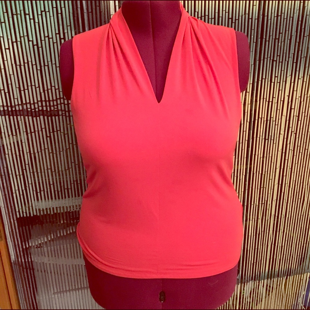 Orange tank top with V neck