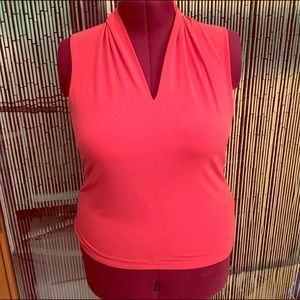 Orange tank top with V neck