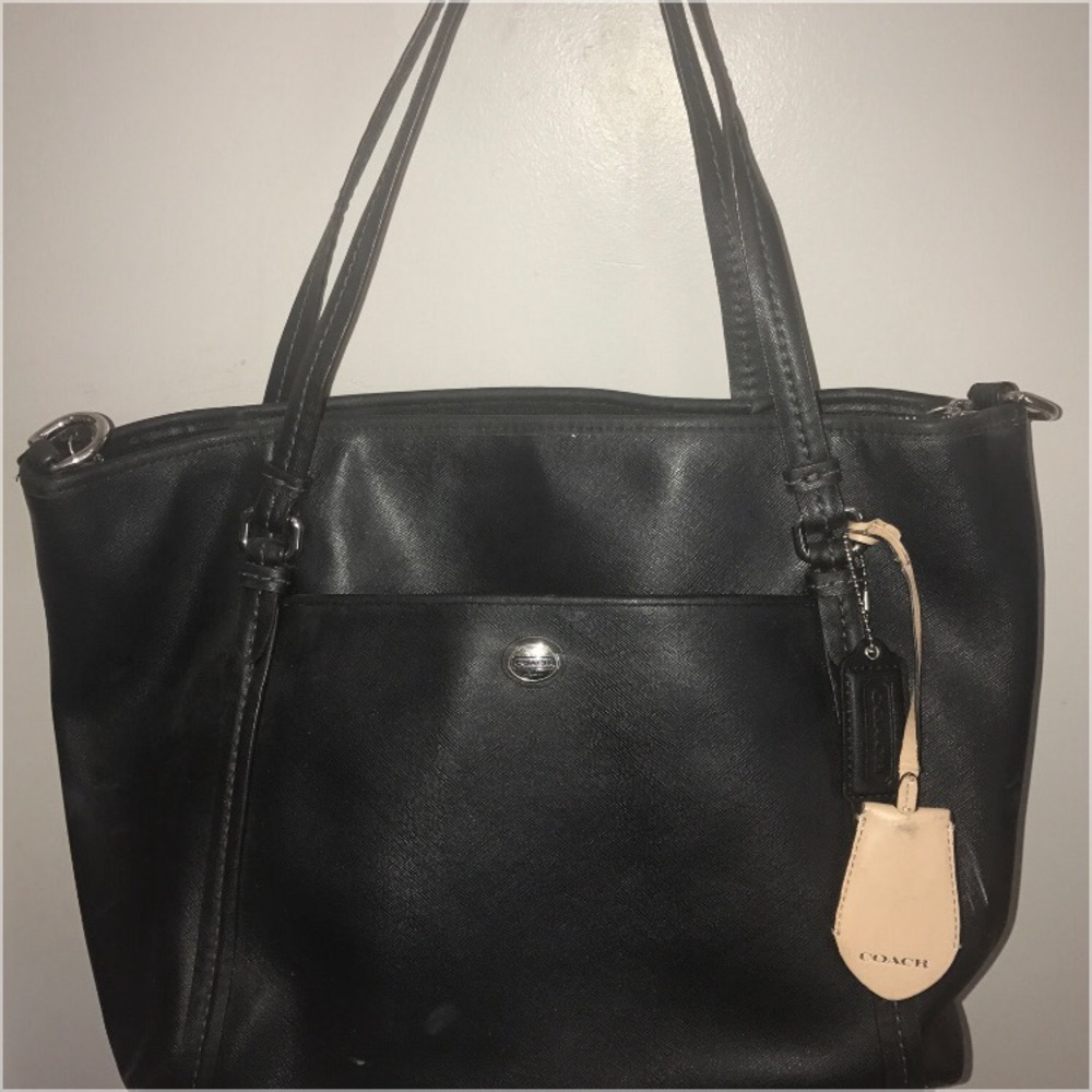Authentic Coach black leather handbag