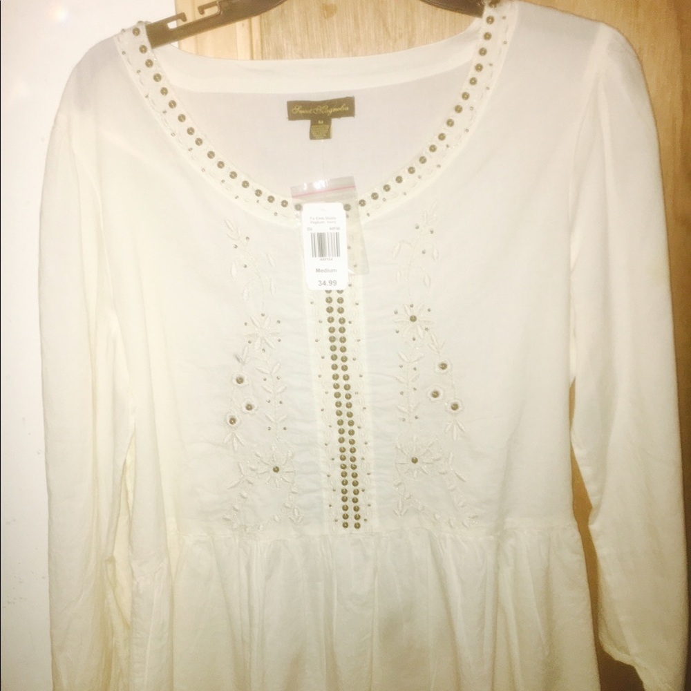 White New York Jeans summer short sleeve blouse