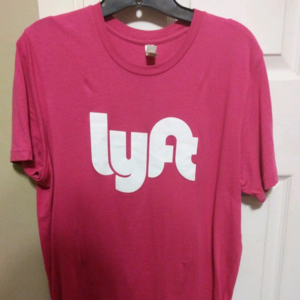 LYFT Rideshare Pink Logo TShirt Medium Unisex