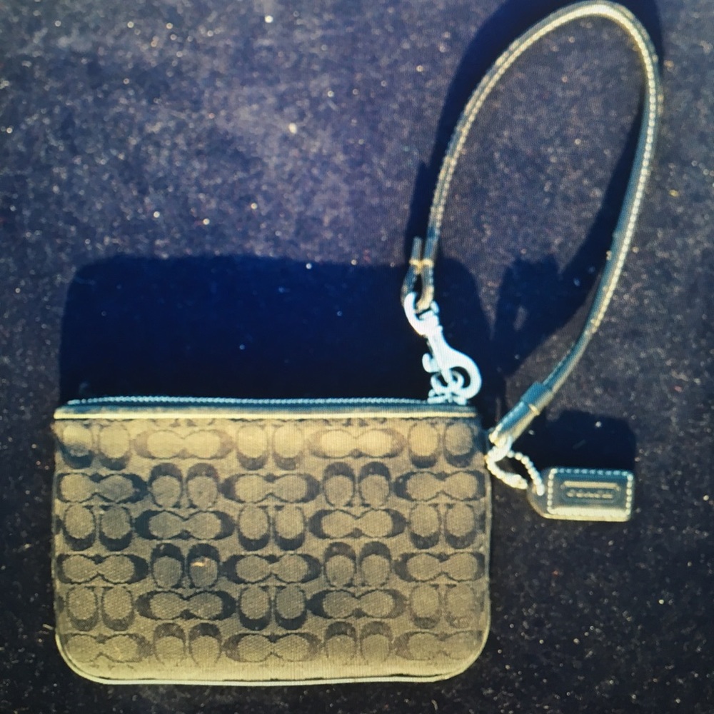 Coach wristlet.Ripped zipper lining but still zips