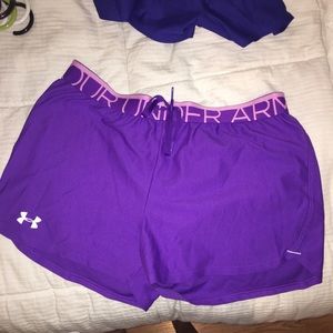 Purple under armour shorts