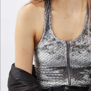 TOPSHOP velvet zip bodysuit