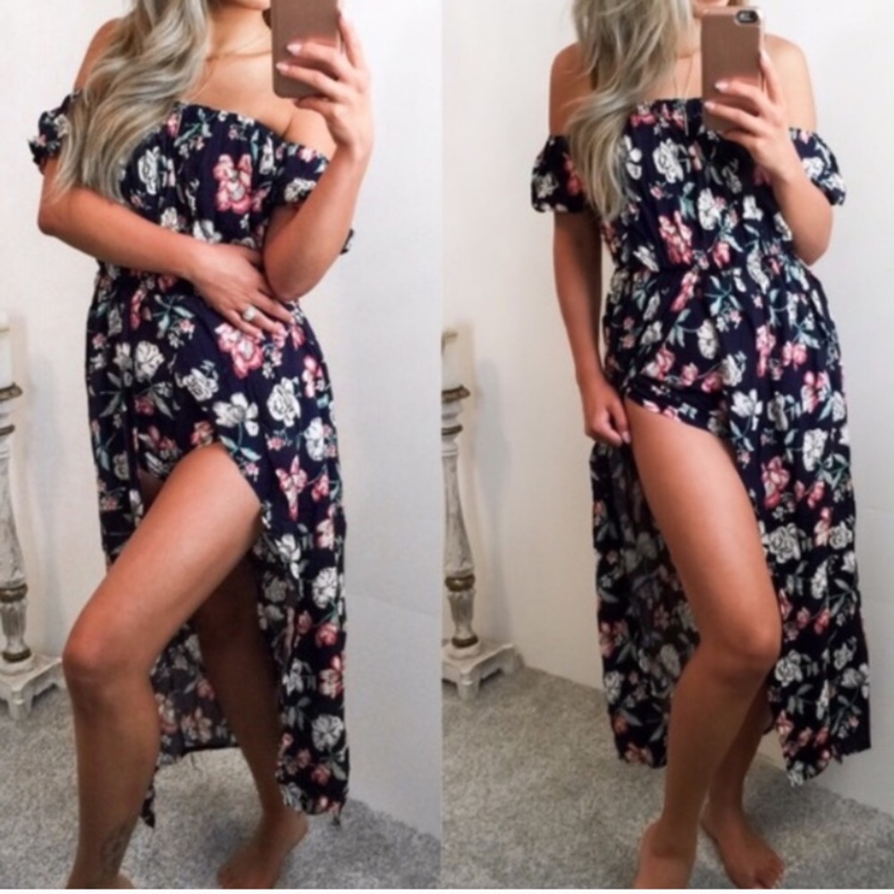 Off-Shoulder Maxi Romper