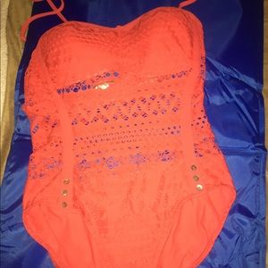 Coral one piece swimsuit