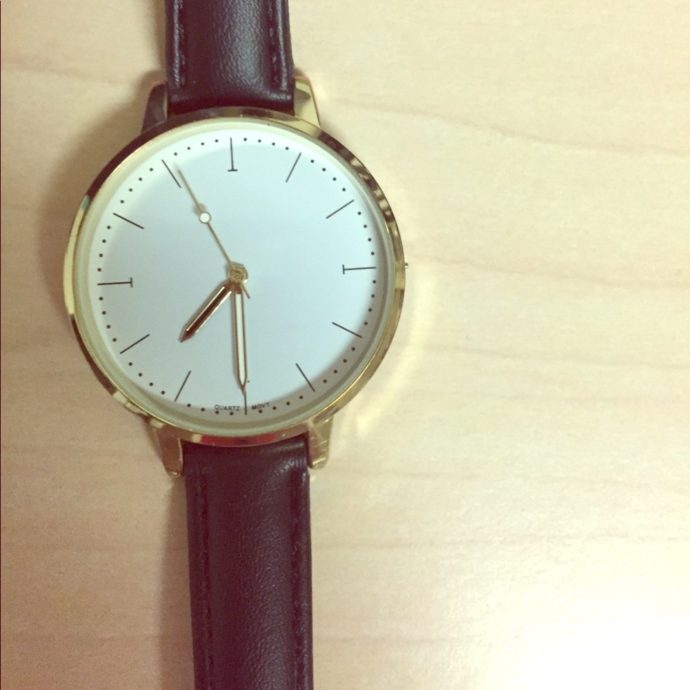 Francesca's Black and Gold Watch