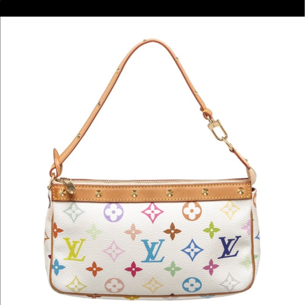 Louis Vuitton White Multicolor Monogram Pochette
