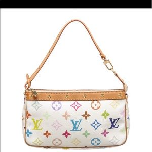 Louis Vuitton White Multicolor Monogram Pochette