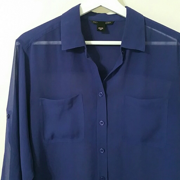 Victoria's Secret sheer button down blouse top - Picture 1 of 7