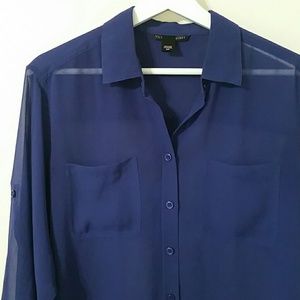 Victoria's Secret sheer button down blouse top