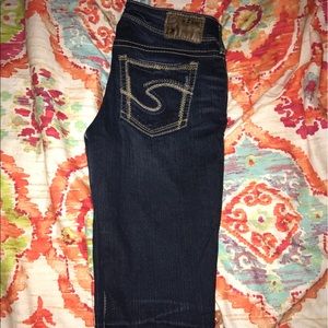 Dark wash silver jeans