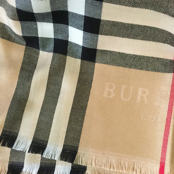 Tan Cashmere Plaid Long Scarf - Picture 4 of 5