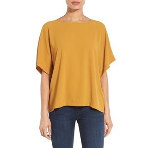 Bobeau goldenrod/mustard colored elbow sleeve top