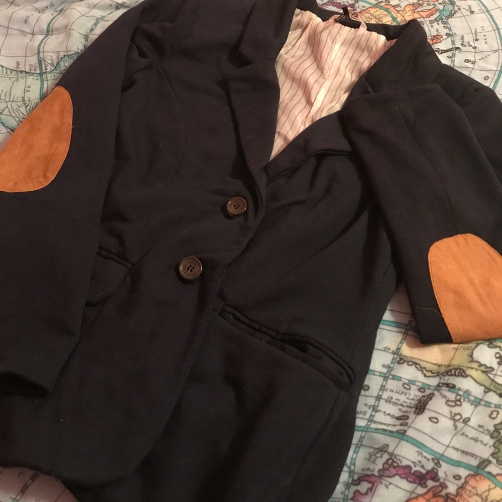 Check&Stripe Brand Elbow Pad Blazer