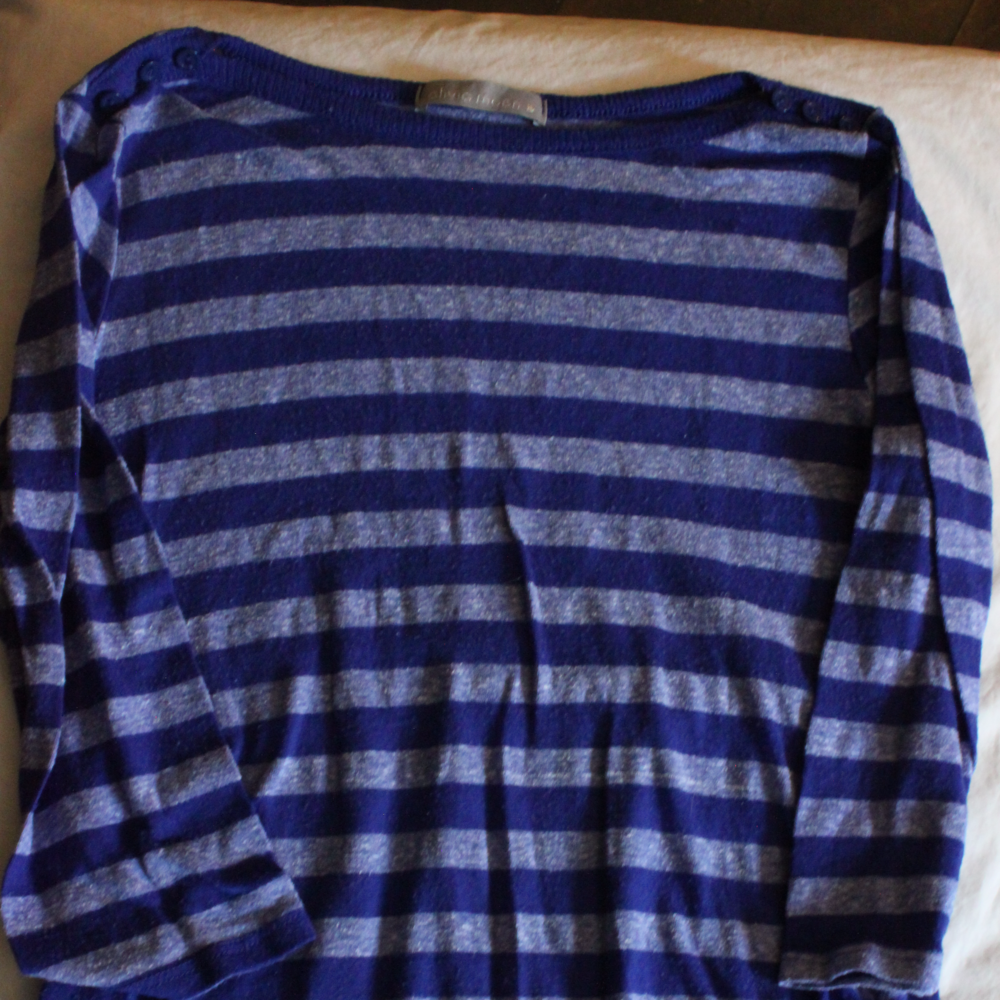 Olivia Moon Blue Striped 3/4 Sleeved