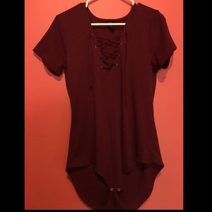 Burgundy bodysuit
