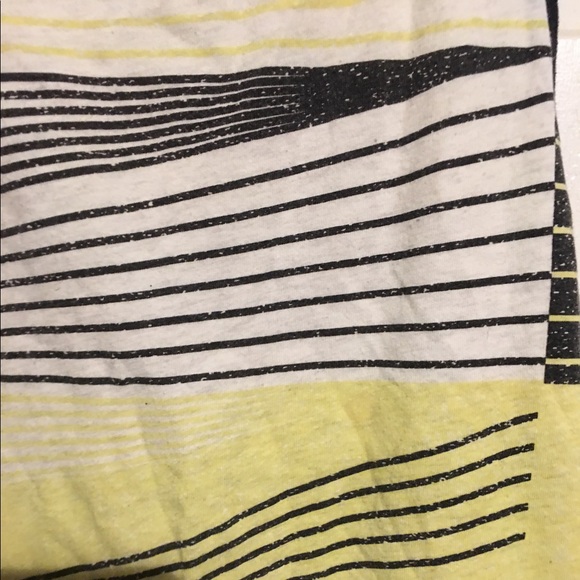 FOX MENS STRIPED YELLOW WHITE BLACK TOP SZ MEDIUM - Picture 3 of 5