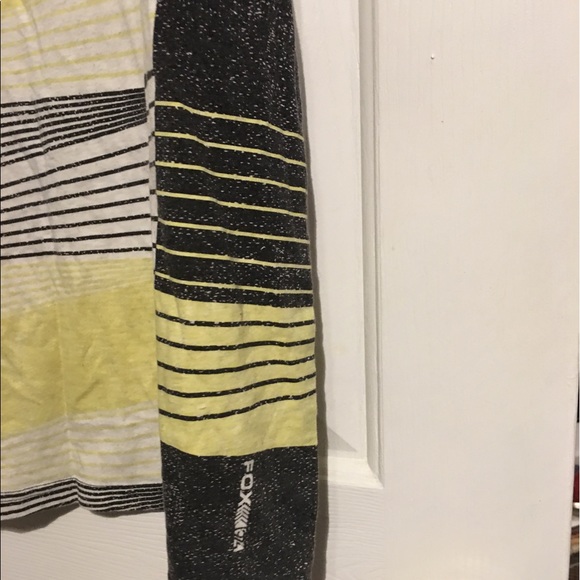 FOX MENS STRIPED YELLOW WHITE BLACK TOP SZ MEDIUM - Picture 4 of 5