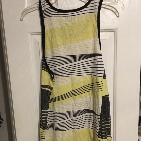 FOX MENS STRIPED YELLOW WHITE BLACK TOP SZ MEDIUM - Picture 5 of 5