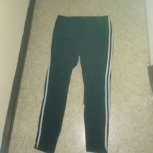 Black pants with white strips