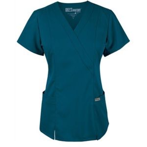 Grey's Anatomy Mock Wrap solid scrub top