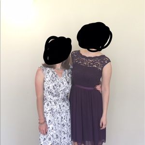 Davids bridal purple cap sleeve dress