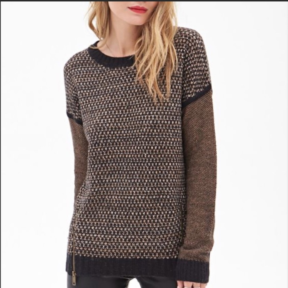 Forever 21 Contemporary Zip Sweater