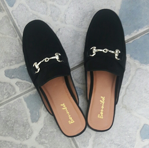 🆕 Black Nubuck Slip ons Flats Mules - Picture 5 of 7