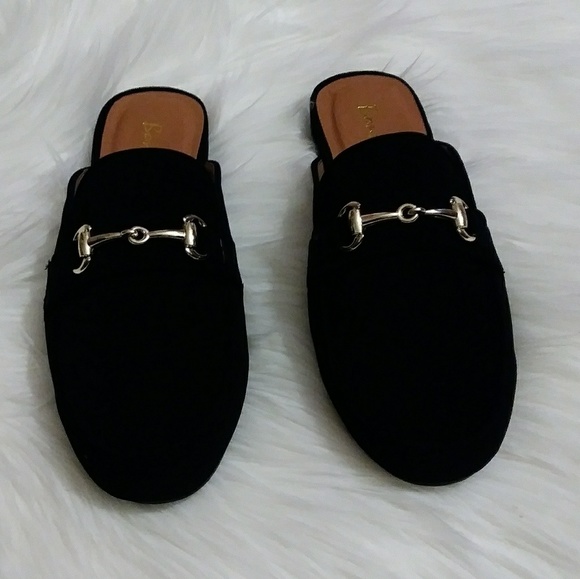 🆕 Black Nubuck Slip ons Flats Mules - Picture 4 of 7