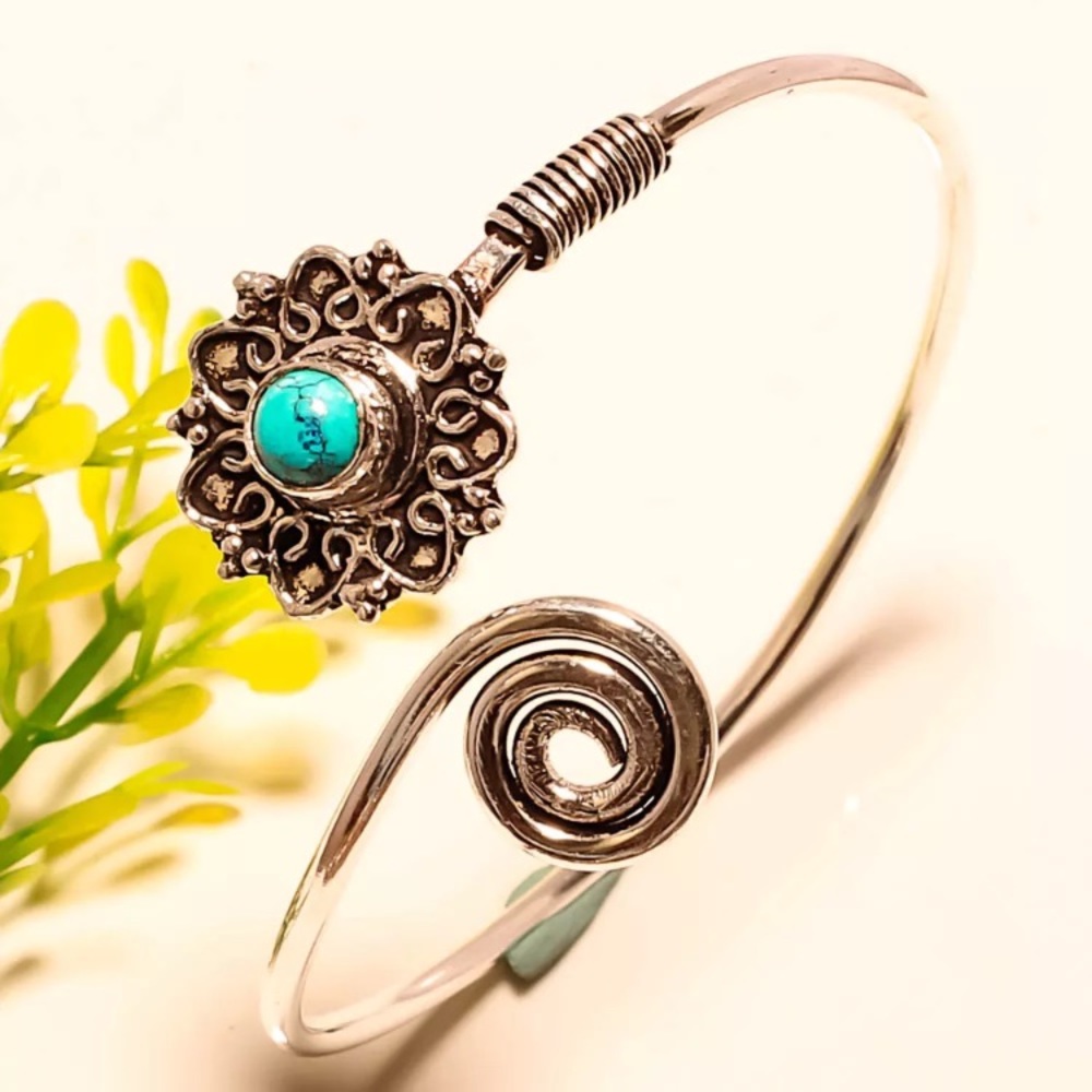 Genuine Santa Rosa Turquoise w/925 SSP cuff