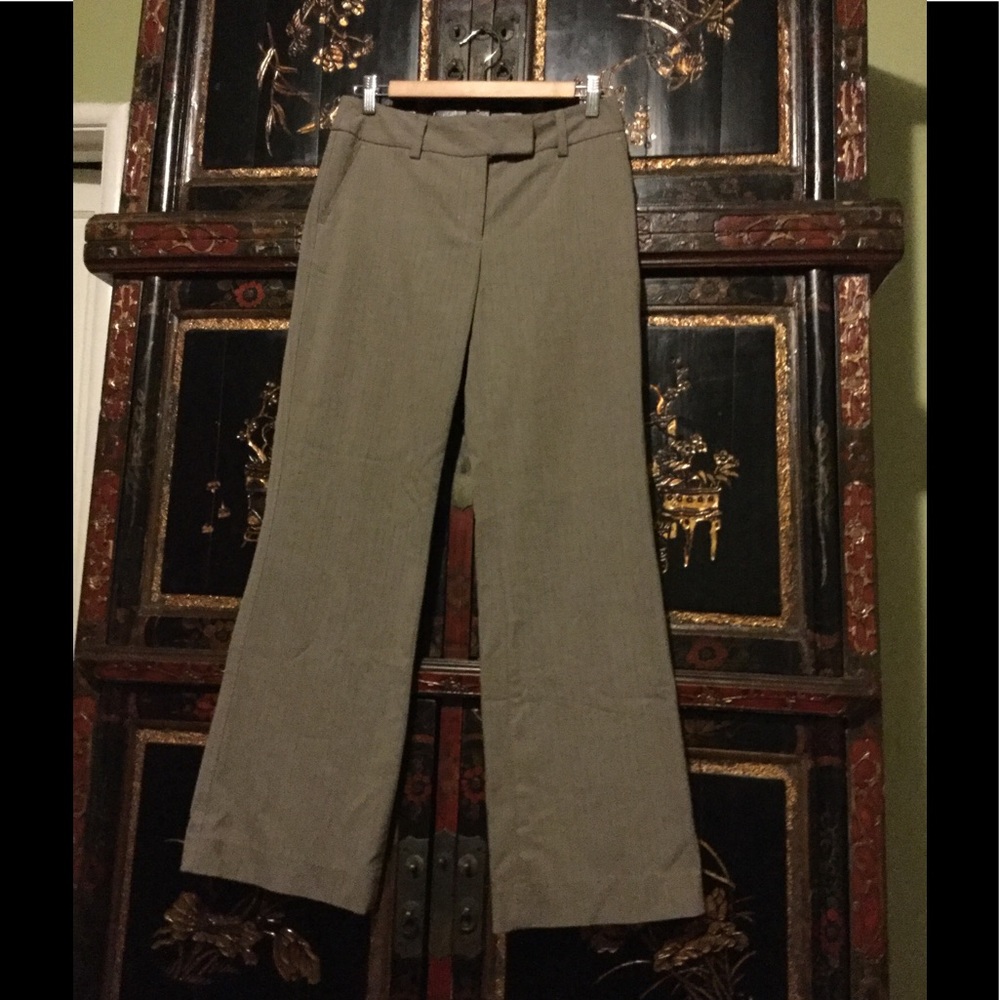 H&M Taupe Bootcut Pinstriped Dressed Pants