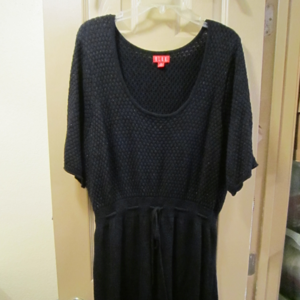 ELLE BLACK SCOOP NECK SWEATER DRESS, SIZE 2X, EUC