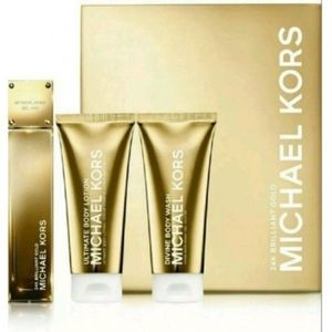 Michael Kors 24k Brilliant Gold 3 pc perfume set