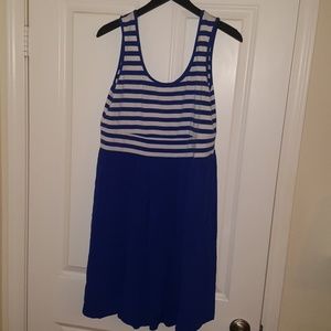 Blue and white stripped dress