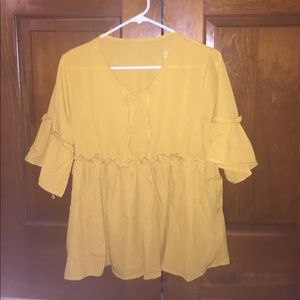 Yellow peasant top