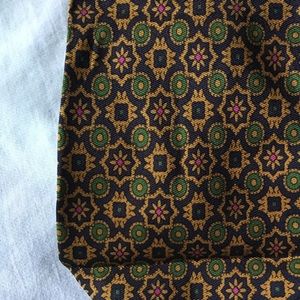 J Crew Gold Floral Printed Silk Tie Made by Hand