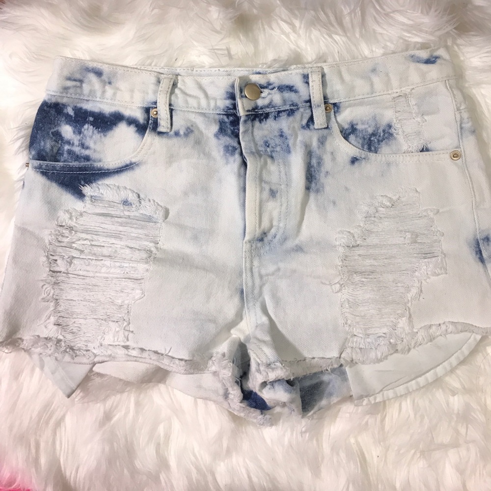 Acid Wash Distressed Shorts