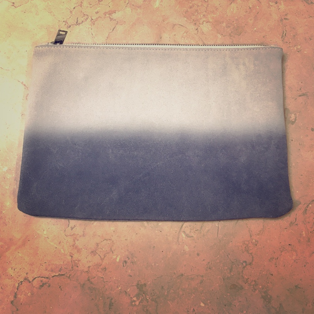 Zara suede clutch / cosmetic case