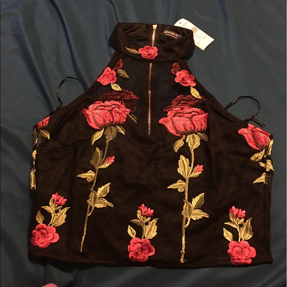 Flower Mesh Top