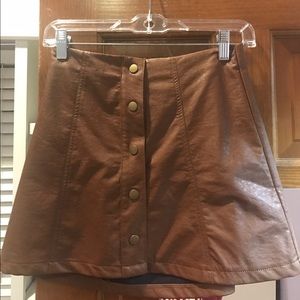 Forever 21 button down faux leather skirt!