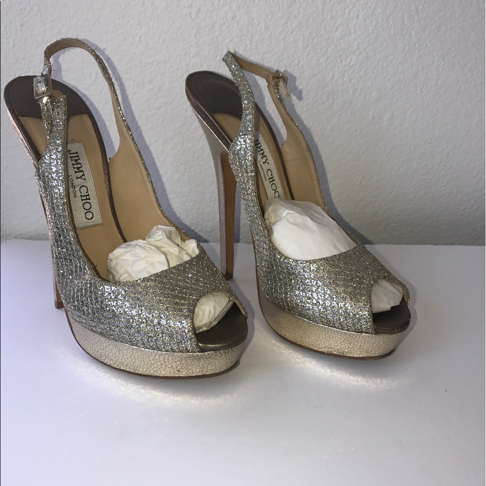 Jimmy Choo Women's Leather Peep Toe Pumps/Heels
