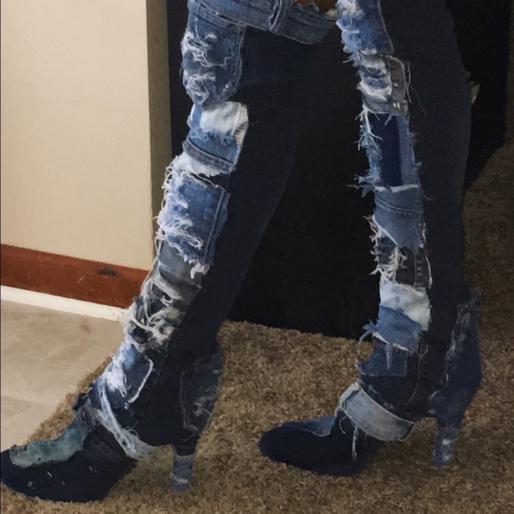 Customized denim thigh highs (ANY SIZE Just order) - Picture 3 of 3