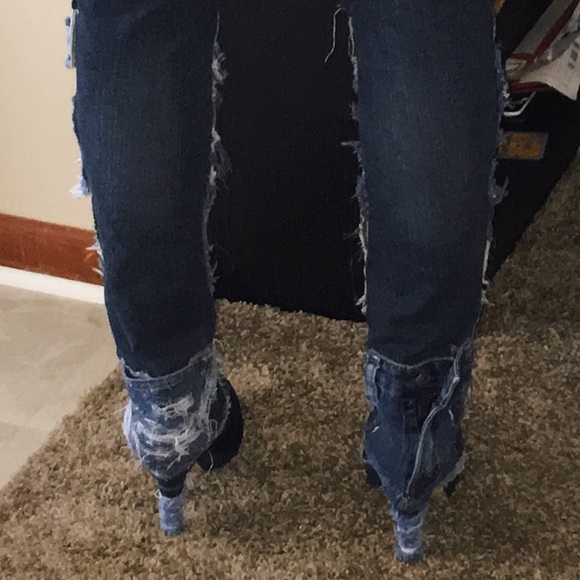 Customized denim thigh highs (ANY SIZE Just order) - Picture 2 of 3