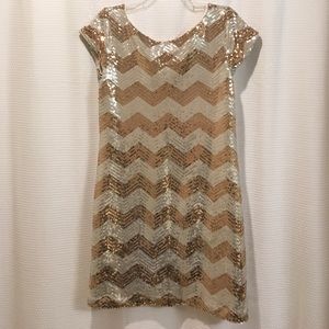 Silver and gold sequin dress. About a size 10.