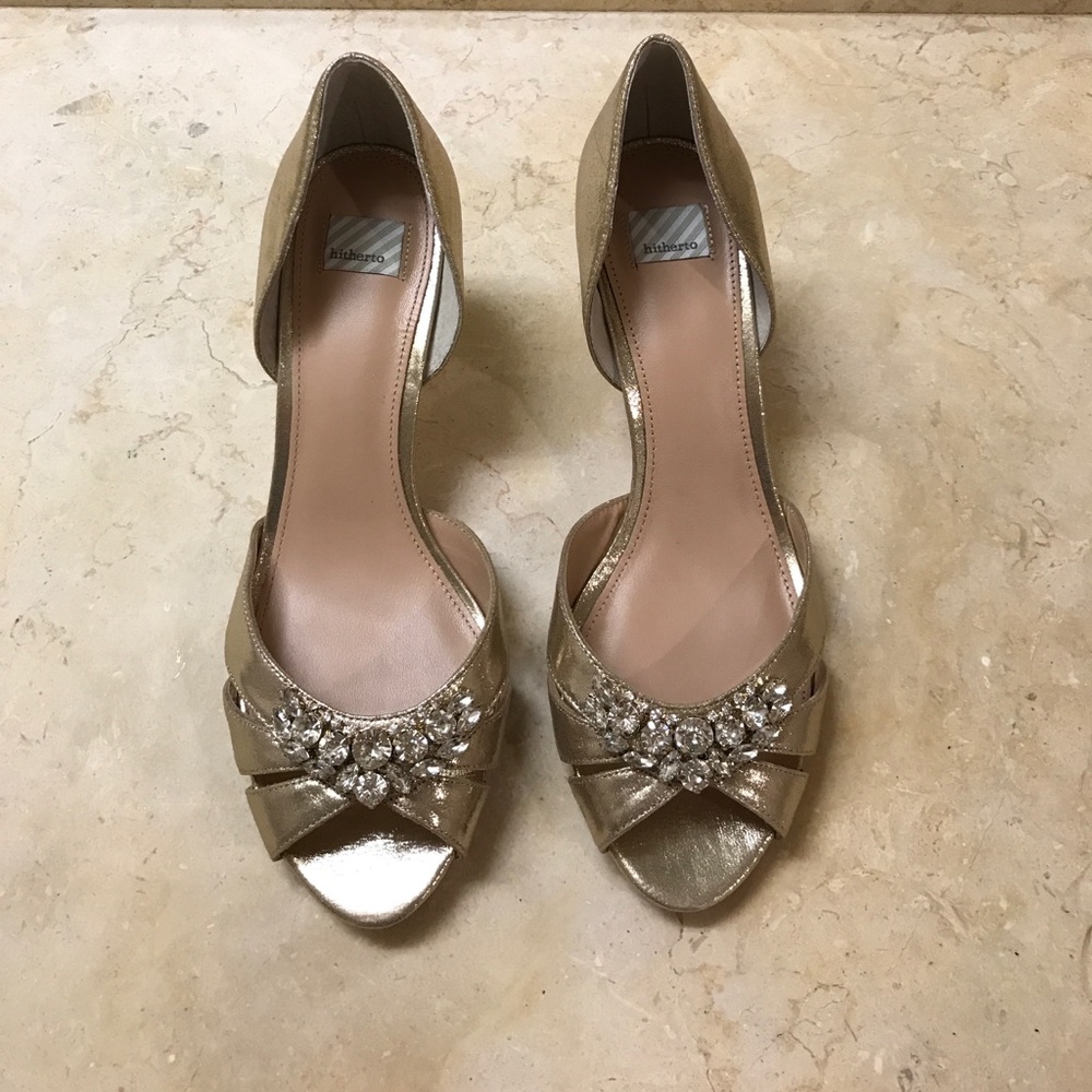 Brand new gold heels