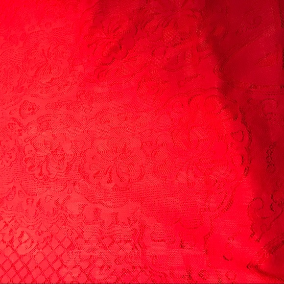 Max Studio Red Lace Mini Shift Dress Small - Picture 2 of 4